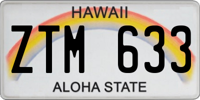 HI license plate ZTM633
