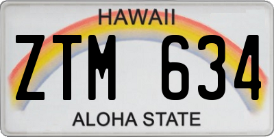 HI license plate ZTM634