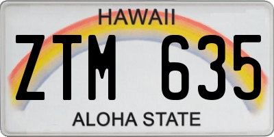 HI license plate ZTM635