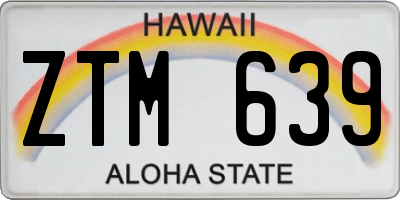 HI license plate ZTM639