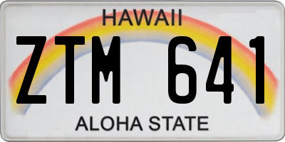 HI license plate ZTM641