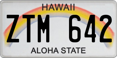 HI license plate ZTM642