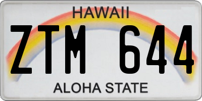 HI license plate ZTM644