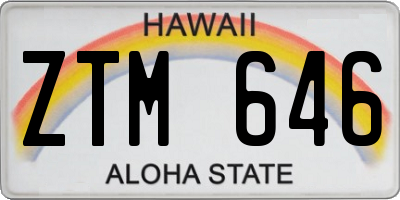HI license plate ZTM646
