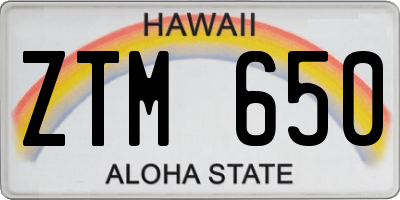 HI license plate ZTM650