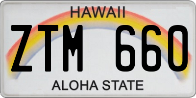 HI license plate ZTM660