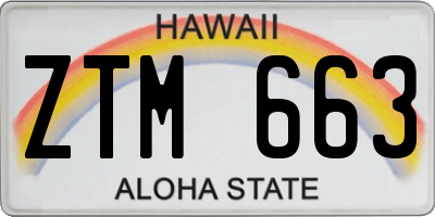 HI license plate ZTM663