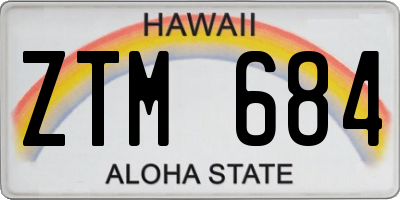 HI license plate ZTM684