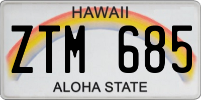 HI license plate ZTM685