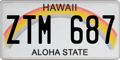 HI license plate ZTM687