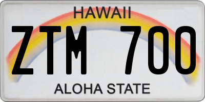 HI license plate ZTM700