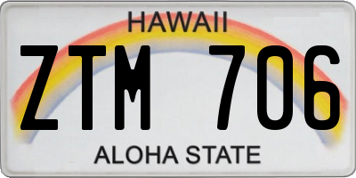 HI license plate ZTM706