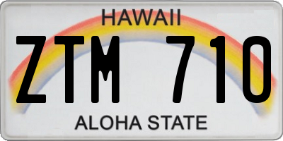 HI license plate ZTM710