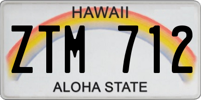HI license plate ZTM712