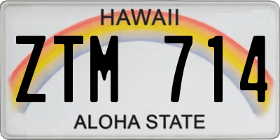 HI license plate ZTM714