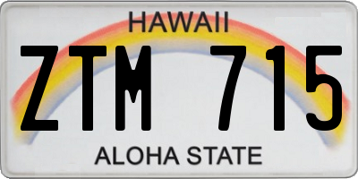 HI license plate ZTM715