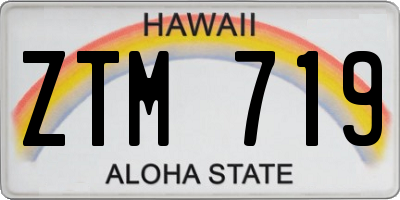HI license plate ZTM719