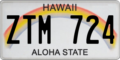 HI license plate ZTM724
