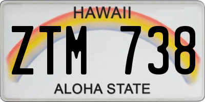 HI license plate ZTM738