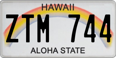 HI license plate ZTM744