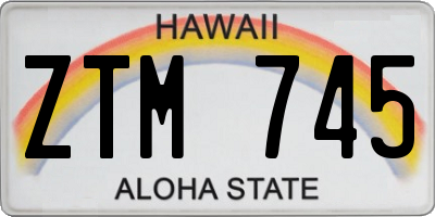 HI license plate ZTM745