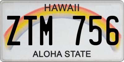 HI license plate ZTM756