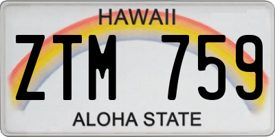 HI license plate ZTM759
