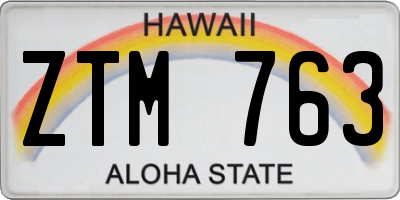 HI license plate ZTM763