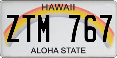 HI license plate ZTM767