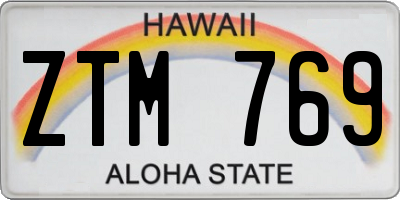 HI license plate ZTM769
