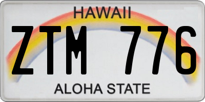HI license plate ZTM776