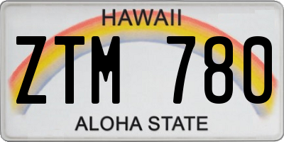 HI license plate ZTM780