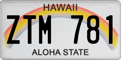 HI license plate ZTM781