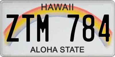 HI license plate ZTM784