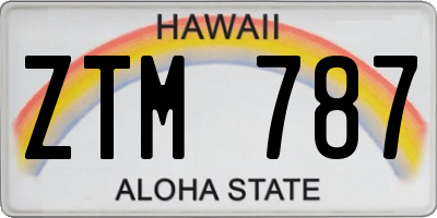 HI license plate ZTM787