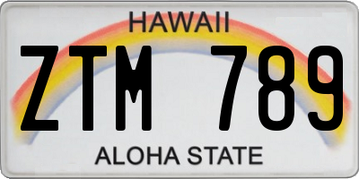HI license plate ZTM789
