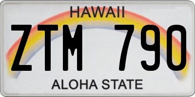 HI license plate ZTM790