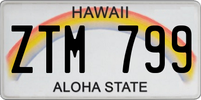 HI license plate ZTM799
