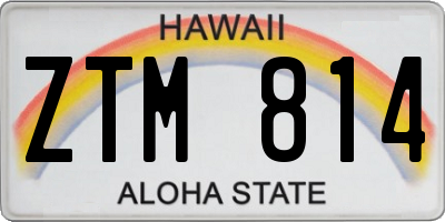 HI license plate ZTM814