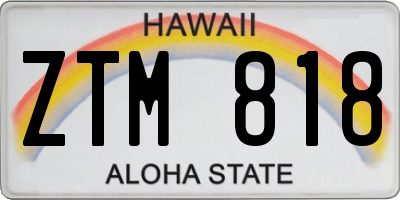 HI license plate ZTM818