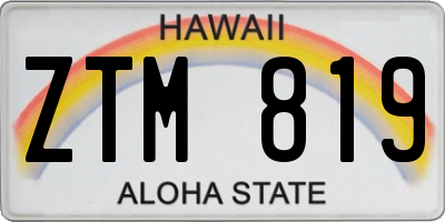 HI license plate ZTM819
