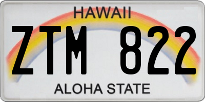 HI license plate ZTM822