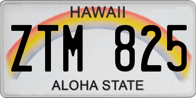 HI license plate ZTM825