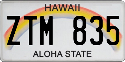 HI license plate ZTM835