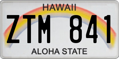 HI license plate ZTM841