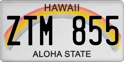 HI license plate ZTM855