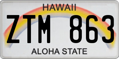 HI license plate ZTM863