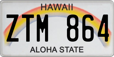 HI license plate ZTM864