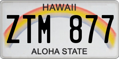 HI license plate ZTM877