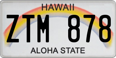 HI license plate ZTM878